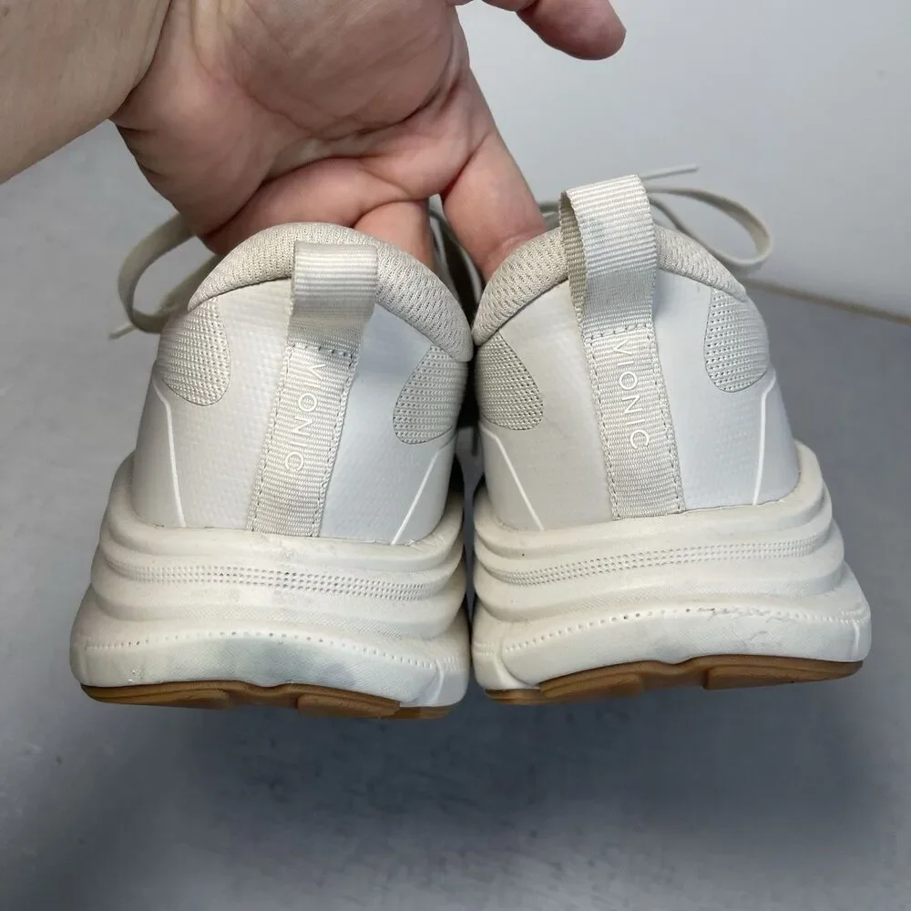 Vionic Womens Walk Max Chunky Sneakers 10.5 Wide Cream‎ Minimalist Arch Support